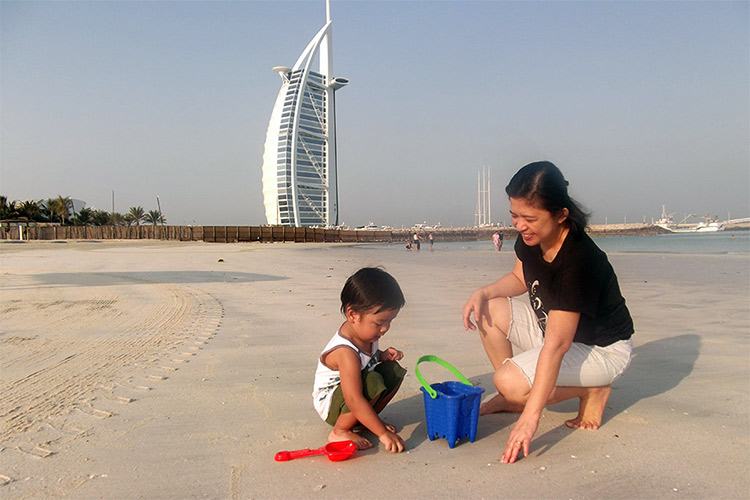 Early Morning at Open Beach Burj Al Arab